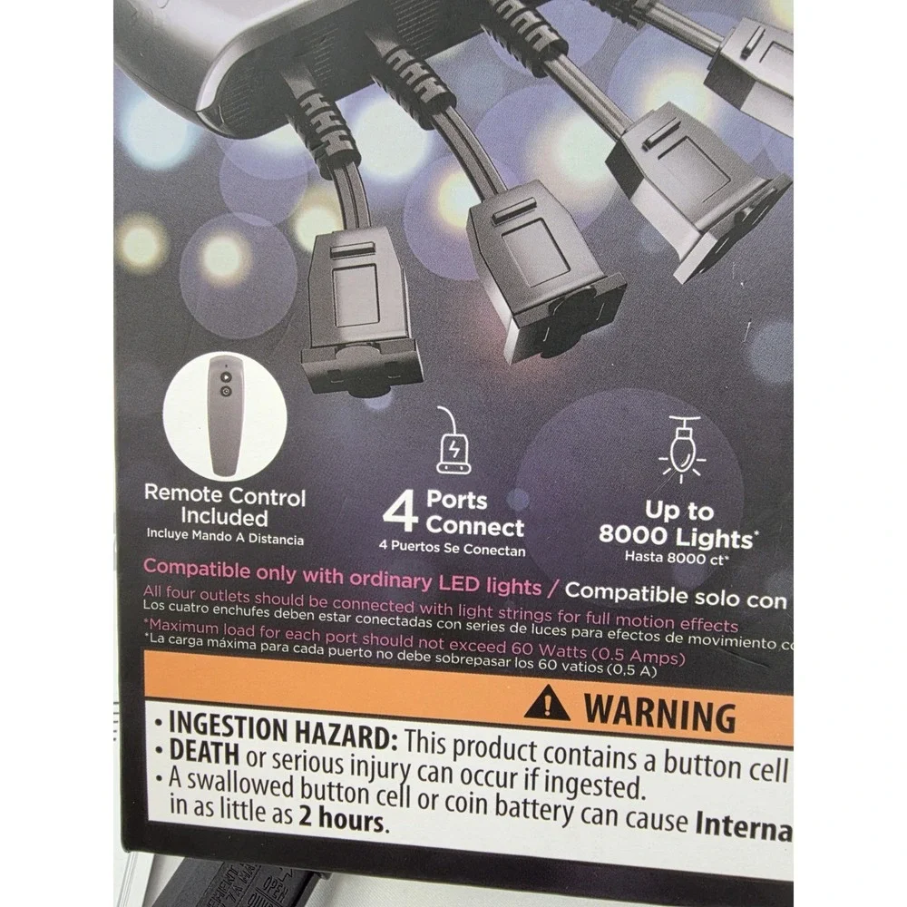 Lumations LED Light Wizard 4-Port Controller Plug Play 10 Motion Effects Remote